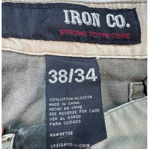 Iron Co. Mens Cargo Pants Camouflage 38/34 Durable Cotton Blend - Picture 2 of 11